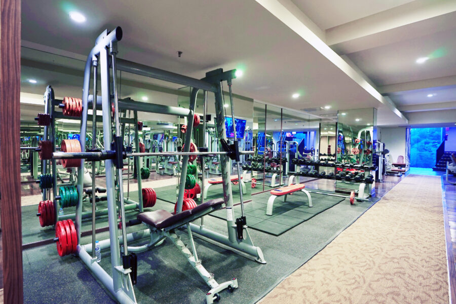 Strength training equipment at the Fitness Centre at Holiday Inn Bandung Pasteur